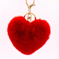 Fluffy Heart Keychain HOT PINK