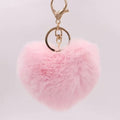 Fluffy Heart Keychain PINK